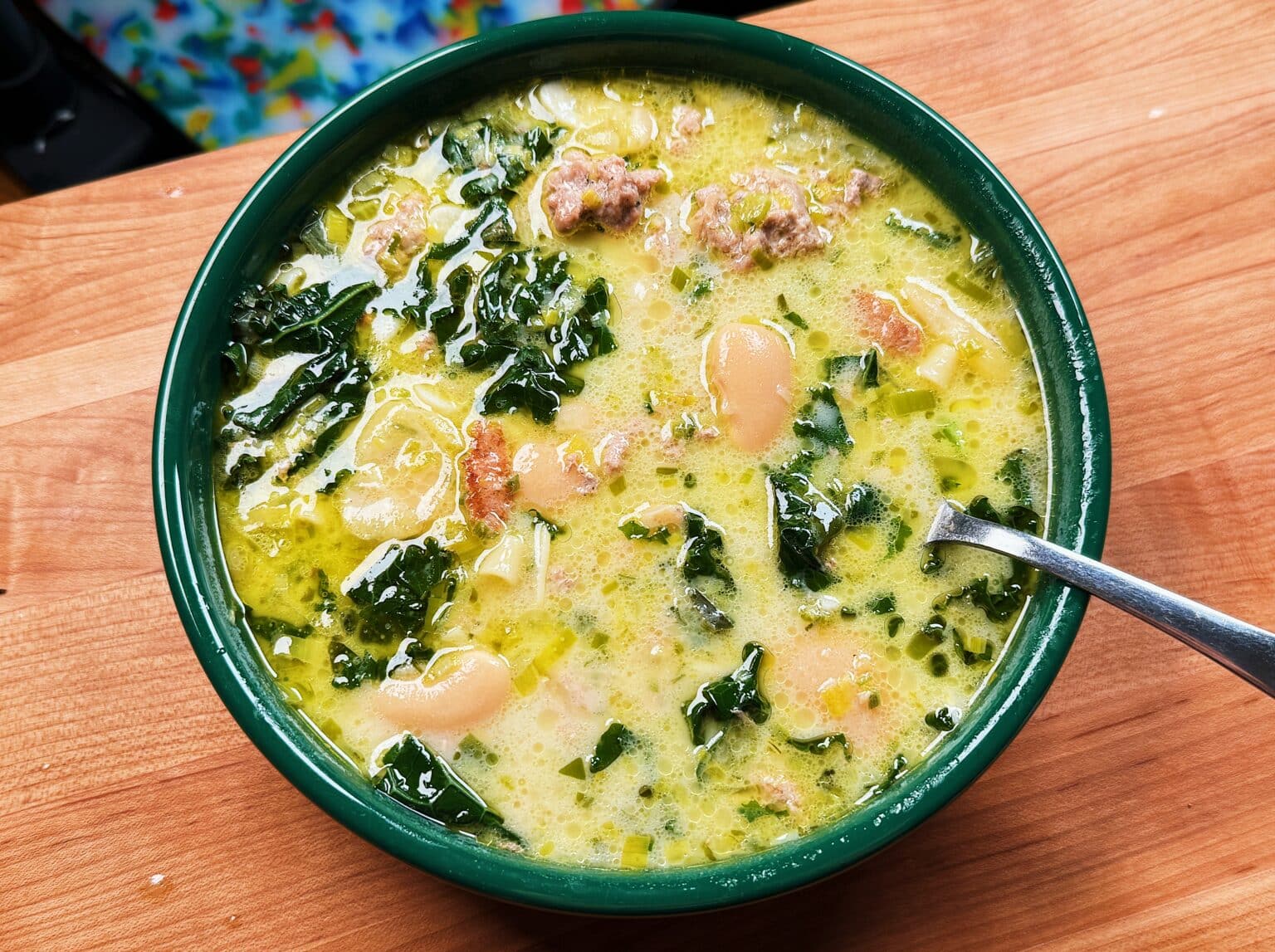 OnePot White Bean Soup with Turkey Leeks and Kale