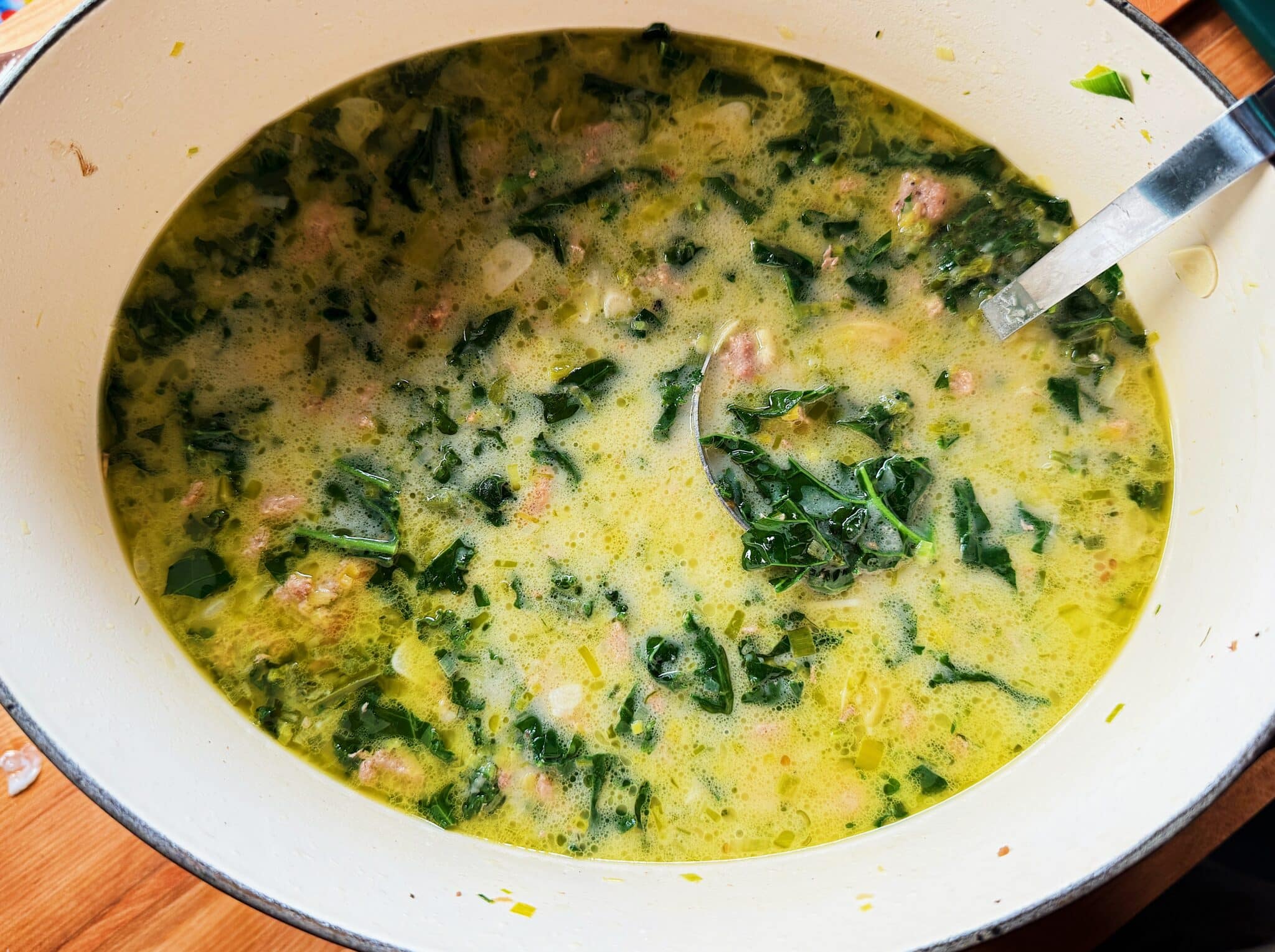 One-Pot White Bean Soup With Turkey Leeks And Kale