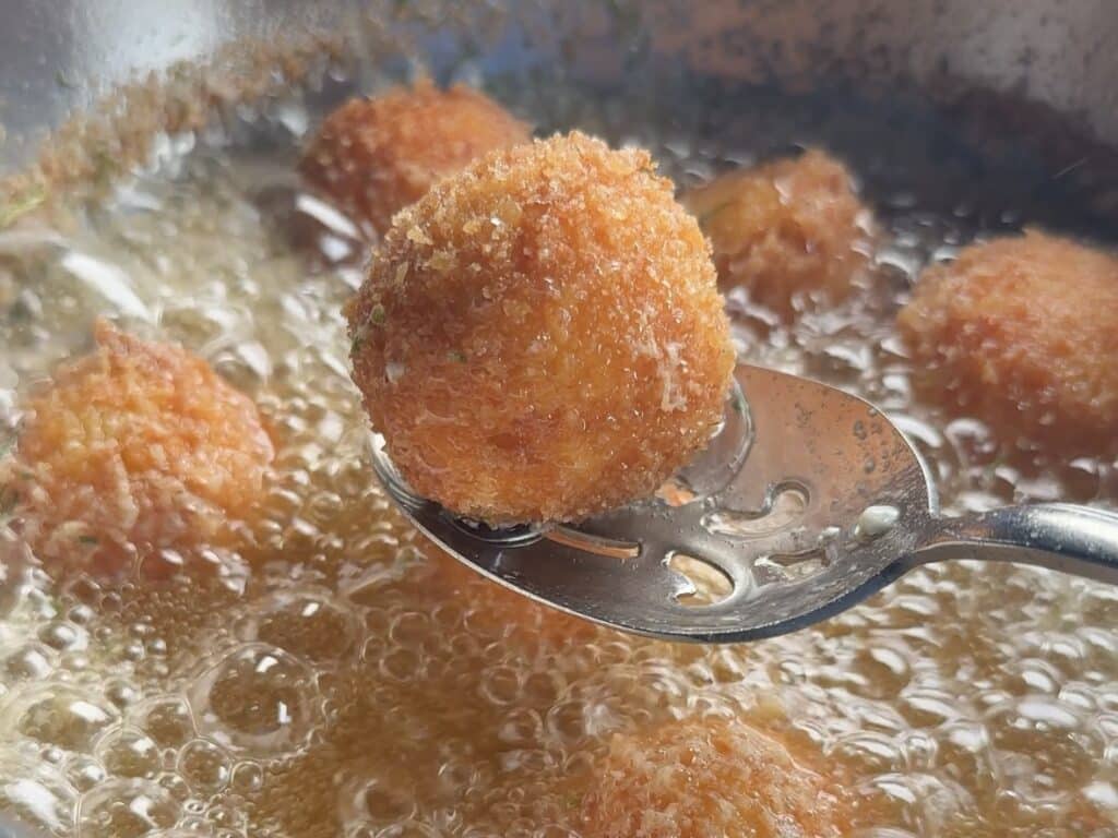 fried feta balls with hot honey