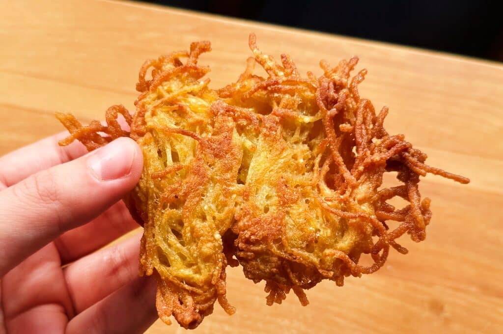 cinnamon sugar noodle latkes