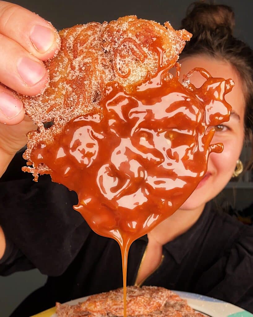 cinnamon sugar noodle latkes