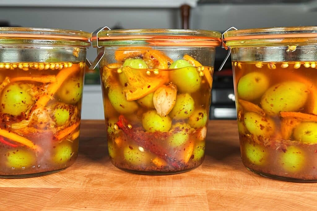 orange marinated olives