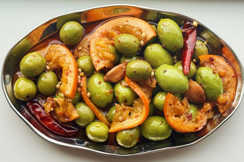 orange marinated olives