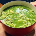 scallion soup with turkey and cauliflower